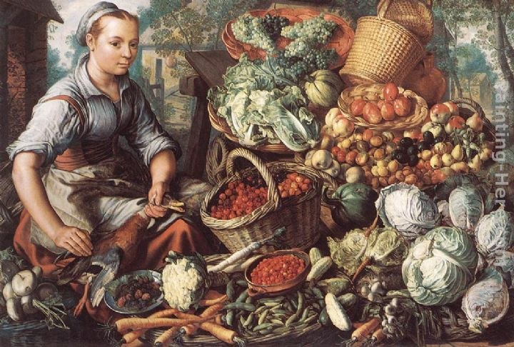 Joachim Beuckelaer Market Woman with Fruit, Vegetables and Poultry